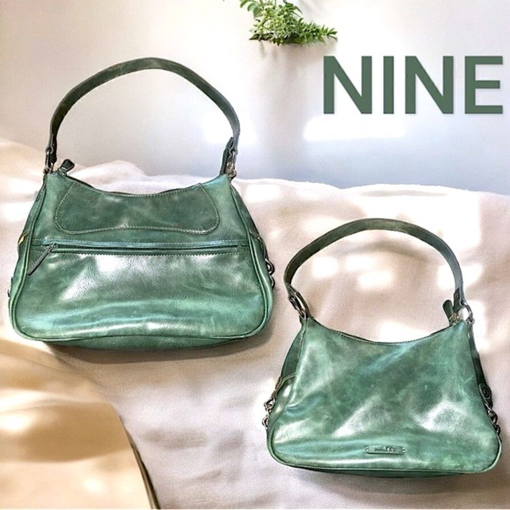 Nine & Co. Bags l Olive Green Purse, Satchel l Medium l Chain Accent l VGUC